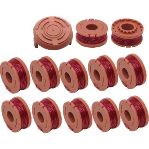 New 13 Packs Replacement Spool String Grass Trimmer Line for WORX WA0010 12 Spool + 1 Cap