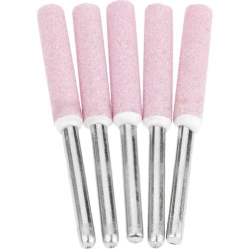 5Pcs/Set 3/16" 4.8mm Chainsaws Sharpener Burr Grinding Stone File for Metal Polishing Chainsaw Sharpening Power Rotary Tools