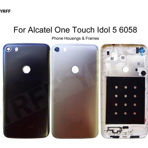 For Alcatel One Touch Idol 5 6058 6058D OT6058 Battery Housing Frames Back Cover Door Plastic Case