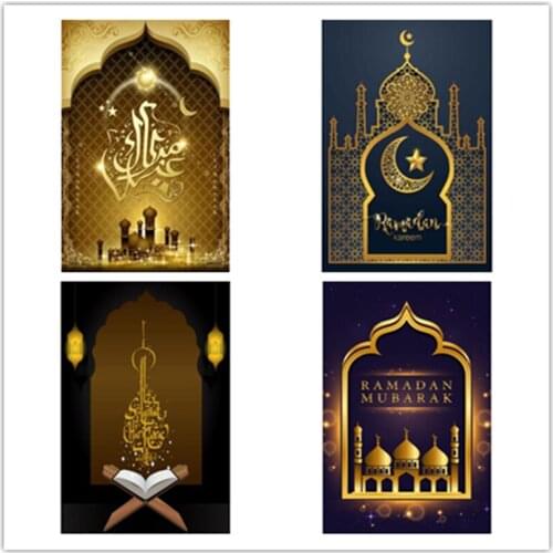 Full Square Round Drill Islam Muslim Moon Blessing Diamond Embroidery Religion 5d DIY Diamond XN1469