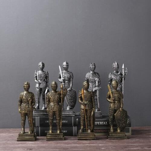 Roman Soldiers Home Decoration European-style Retro Resin Crafts Living Room Study Room Decoration Desktop Ornaments Gift