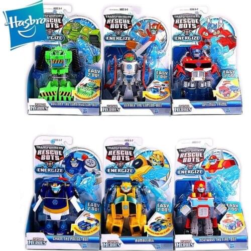 Hasbro Playskoo Transformers Rescue Robot Heat Wave Tracking Blade Boulder Optimus Prime Bumblebee Childrens Toy Gift