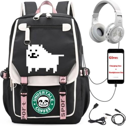 Anime Game logo backpack student School book Bag Women men Travel Backpack USB Charging teenagers Laptop packsack