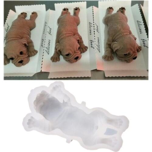Lovely Candle molds making 3D The Second Generation Bulldog Silicone Mold Candle Soap Gypsum DIY Mold handmade hecho a mano
