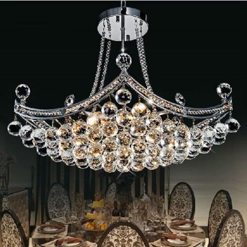 Modern Rectangle K9 Crystal E14 Ship Type Hanging Chandelier Lamp Living Room Hotel Hall Bedroom Dining Room LED Included