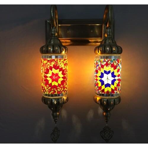 Mediterranean Mosaic Turkish Lamp Wall Sconces Light Fixtures for Bar Coffee Bohemia Retro Loft Industrial Home Decor Luminarias