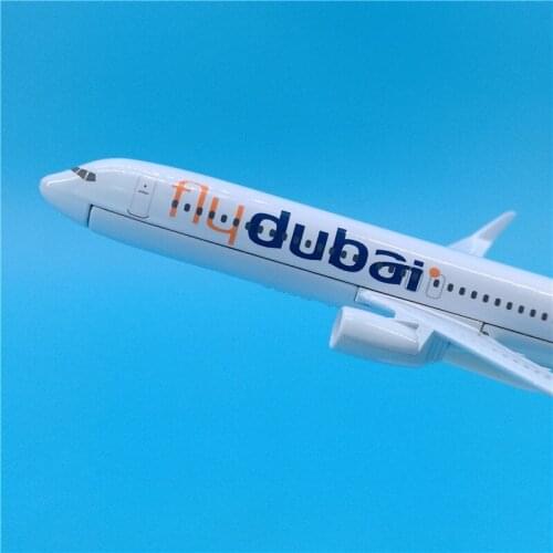 Standing aviation model 16CM1 / 400 scale Boeing B737-800 FLY Dubai Airlines aircraft model die-cast plastic alloy aircraft