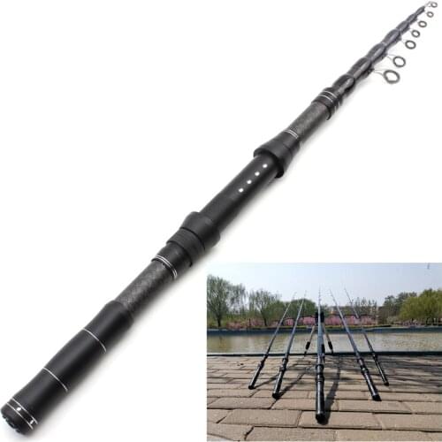 NEW 1.8m-3.0m Multifunction Spinning Rod carbon fishing fish pole telescopic Travel fishing rod ultrashort Fishing Tackle