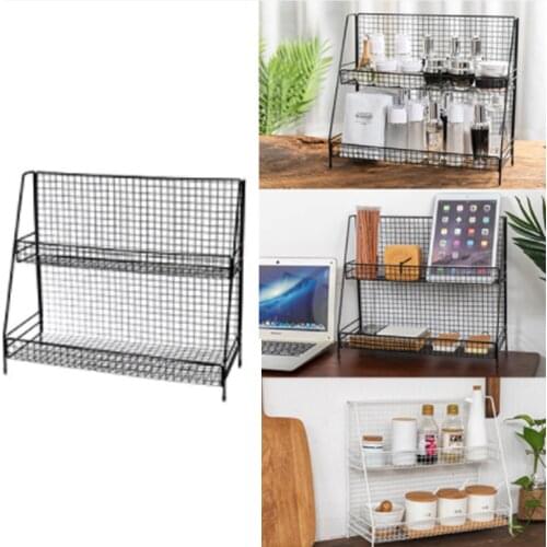 Art Iron Makeup Organizer Two-Layers Cosmetic Organizer Jewelry Box Makeup Box Lipstick Makeup Storage Bathroom Table Organizer