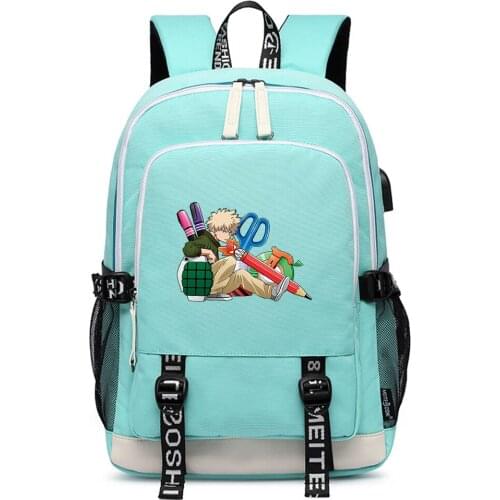My Hero Academia Women Backpack Stationery Design Pink Bookbag Kawaii School Bags All·Might Travel Bagpack Boys Laptop Bags