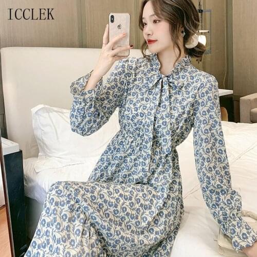 New Korean Fashion One-Piece Chiffon Dress Suitable For Office Ladies Dress 2021 Spring Autumn Casual Street Female Midi Dress