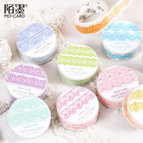 1PC Elegant Girls Lace Paper Decorative Sticker Tape Bullet Diary Computer Decoration