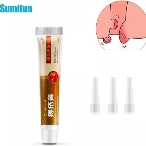 1Pcs Hemorrhoids Treatment Ointment Internal and External Anal Fissure Cream Pain Reliving Chinese Medical Plasters with 3