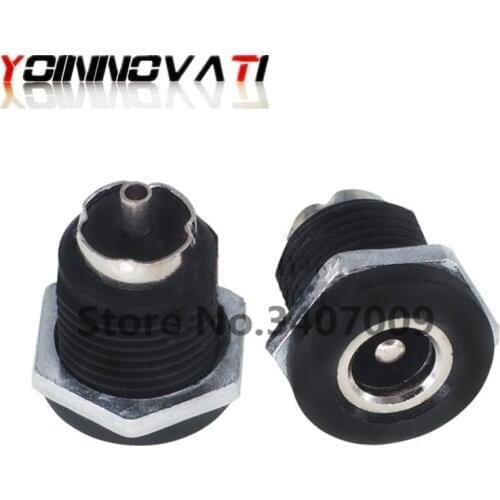 10pcs DC-022D 5.5*2.1mm / 5.5x2.5mm DC Power Plug Socket Connector With Nut Panel Mounting Jack Adaptor DC-022