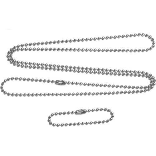 2.4mmRound Beads Chain Stainless Steel Necklace Chains Fashion Necklaces For Unisex 45/60/70cm Mens Womens JewelryAccesorios
