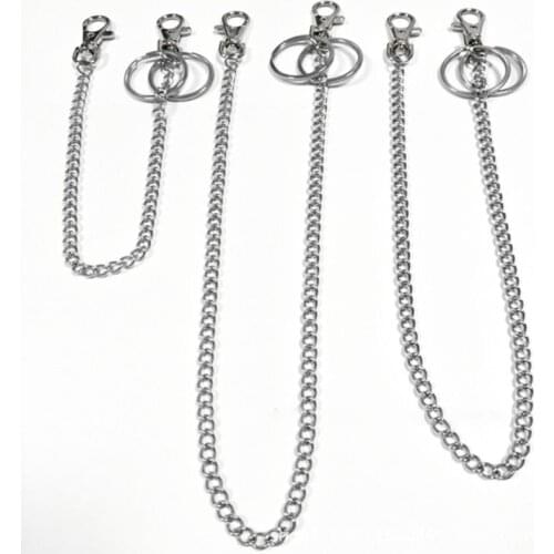 3 Pcs/set Unisex Pants Waist Chain Pocket Belt Jeans Metal Anti-lost Wallet Chains with Lobster Clasps Keyring 264E