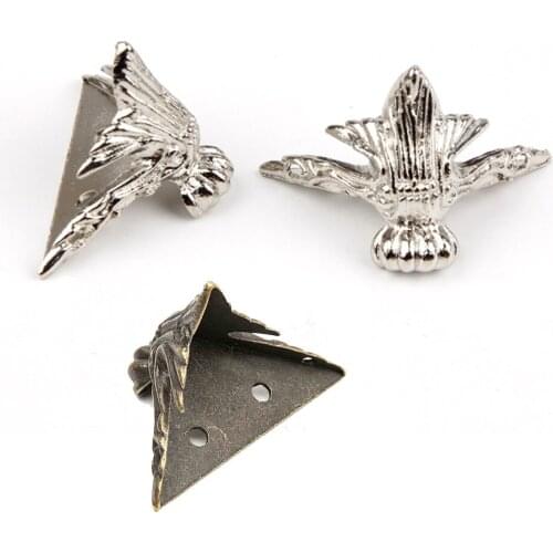 4pcs Jewelry Antique Elephant Feet Leg Corner Guard Protection Feet Leg material Chest Gift Box Decorative Zinc alloy/Plastic