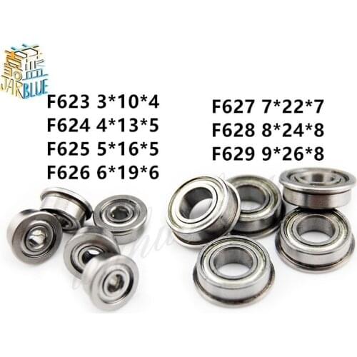 3Pcs or 5pcs F628-2Z F628ZZ F628 zz Flanged Flange Deep Groove Ball Bearings 8 x 24 x 8mm Free shipping for 3D printer