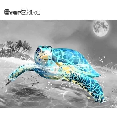 EverShine Full Drill Square Diamond Painting Turtle Diamond Embroidery Animal Rhinestones Mosaic Picture Home Decor