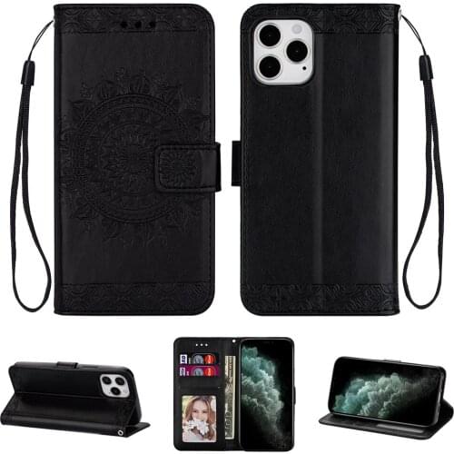 Embossing Leather Flip Case for IPhone Xs Xr X 11 12 Pro Max Wallet Card Holder Cover for IPhone 8 7 6 6s Plus Etui Coque Funda