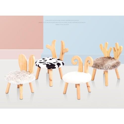 Solid Wood Animal Stool Small Wood Back Chair ChildrenS Bench Small Short Stool Household Doorstep Shoes Change Shoes Stool