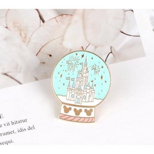 Dream Castle Crystal Ball enamel pin Fairy tale Fireworks badge brooch Lapel Clothes backpack bag pin Cartoon jewelry Girl gift