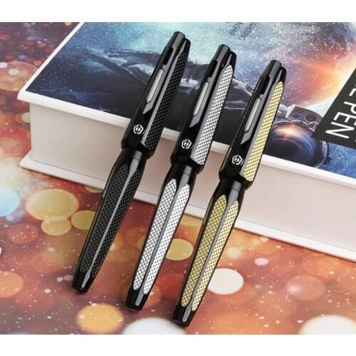 HERO H712 SPACE 10K Gold Fountain Pen with Rollerball Pen Refill Two-head F&M Nib Collected Gift Pen & Box for Business Office