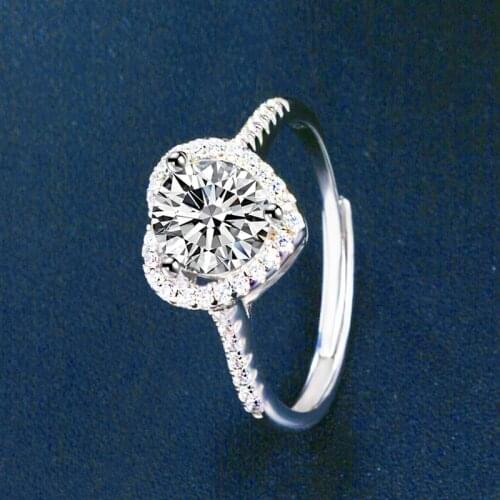 NYMPH Moissanite Diamond Ring 1.0 Carat D Color 925 Sterling Silver Romantic Heart-shaped Ladies Engagement Ring Fine Jewelry