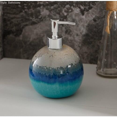 Creative Spherical Ceramic Lotion Bottle Liquid Soap Dispenser Home Hand Bathroom Accessories Sanitizer Storage Shampoo Bottles