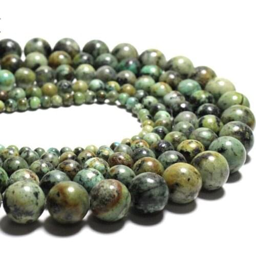 4-12mm Round Blue Africa Turquoises Beads Natural Stone Beads For Jewelry Making Beads Necklace 15'' DIY Beads Bracelets Trinket