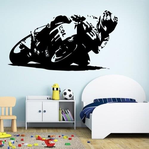 Cartoon motorcycle Wall Decal Art Vinyl Stickers For Kids Rooms Decoration Wall Stickers Waterproof Wallpaper