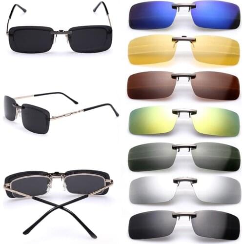 Mens Womens Polarized Day Night Vision Clip On Lens Glasses Sunglasses Fashion