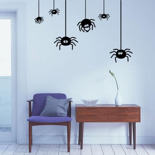 Halloween Wall Sticker Spider, Living Room Bedroom Decoration Wallpaper Self-Adhesive
