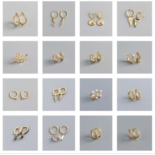 PONYKISS Romantic S925 Sterling Silver Colorful Zircon Hoop Earrings for Women Party Exquisite Fine Jewelry Accessory Gift