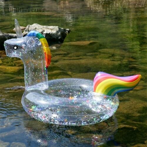 Transparent Sequin Bird Inflatable Pool Swimring Swimming Float Tube Circle Pool Summer Party Pool Toy