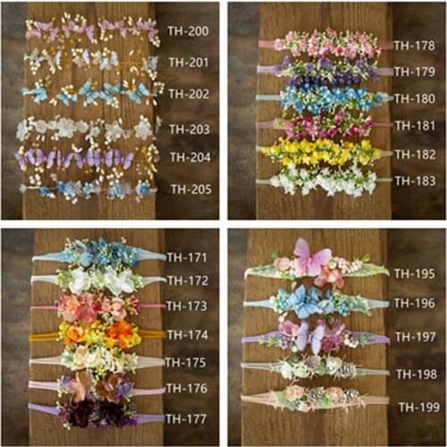 Dvotinst Newborn Baby Photography Props Handmade Floral Headbands Headwear Headdress Fotografia Studio Shooting Photo Props