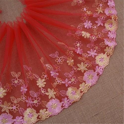 Pink Yellow Floral Gauze Embroidery Lace Skirt Diy Accessories Product Accessories Recommended By Hand Wedding Dress Toy