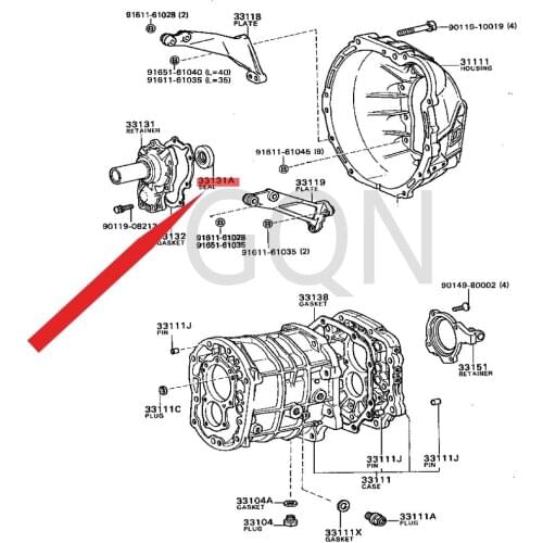 Oil seal (for front bearing retainer of transmission) 1986-Toy ota SUP RAC HAS ERV ERO SSA SOA RER transmission front oil seal