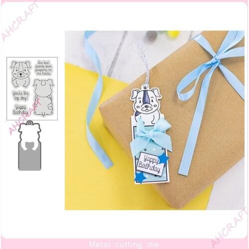 Puppy Stamp and Metal Cutting Dies for DIY Scrapbooking Photo Album Decorative Embossing Paper Card Crafts Die 2021