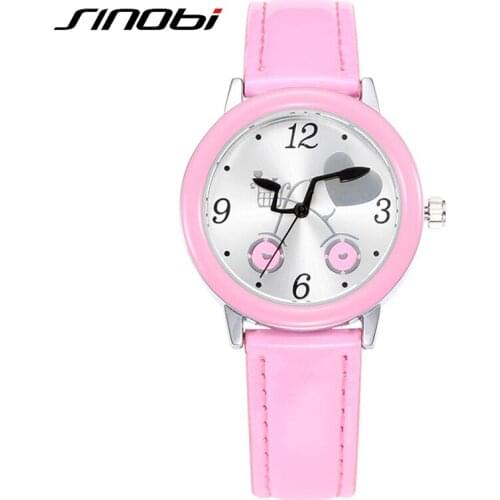 SINOBI Women Quartz Watch High Quality Leather Watches Female Clock Relogios Feminino 2019 School Fashion Childrens Wrist Watch