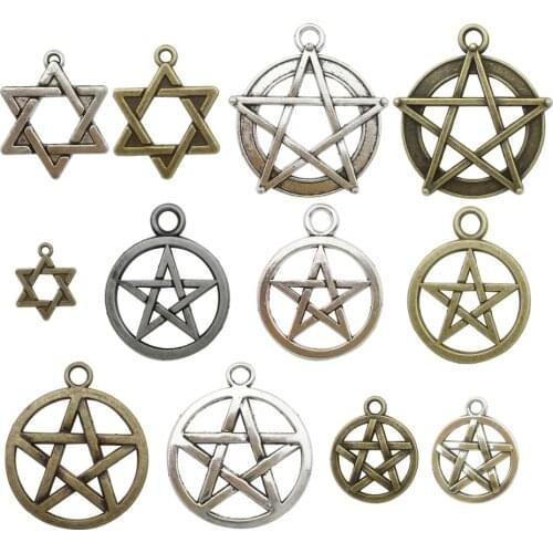 Mix 46 Pcs Hot Sale Zinc Alloy Stars Shape Charm Pendant Accessories Fitting For Diy Jewelry Making