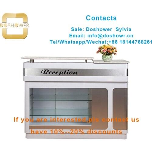 Reception desk with logo of salon arch reception desk for front desk reception vintage