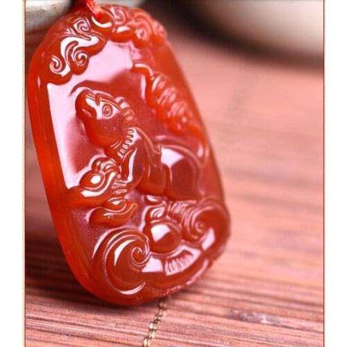 Light spot new authentic rat Gemini express Pendant Crystal Necklace Red manao Pendant Korean men and women