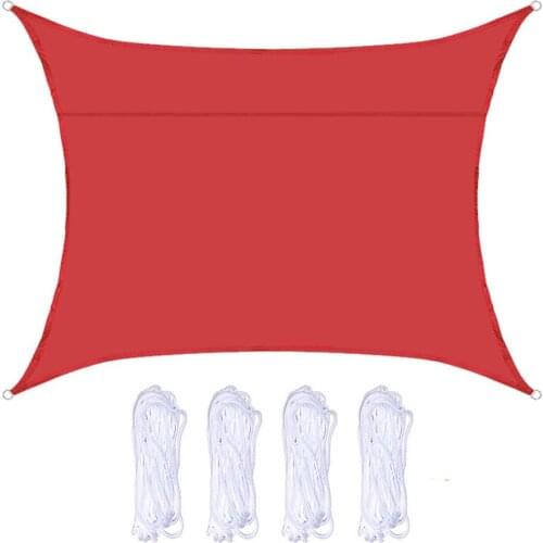 Shade Sail UV Block Awning Outdoor Garden Patio With Four Ropes Waterproof UV Blocking 2x3m Rectangle Canopy Back Yard Shelter