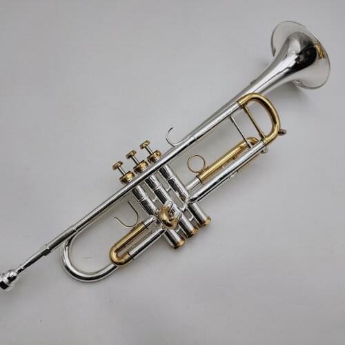 BACH Trumpet LT180S-72 B Flat Sliver Plated Brass Instrument With Leather Case Free Shipping