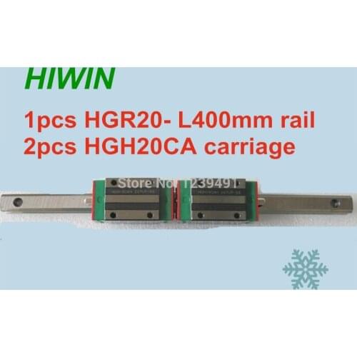 1pcs HIWIN linear guide HGR20 -L400mm with 2pcs linear carriage HGH20CA CNC parts