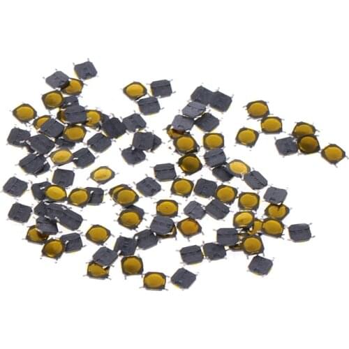 100 Pcs 4x4x0.7mm 4 Pin SMD Micro Momentary Push Button Tactile Switch 649E