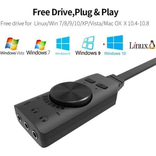 2021 New GS3 Virtual 7.1 Channel Sound Card Adapter USB Audio 3.5mm Headset for Notebook