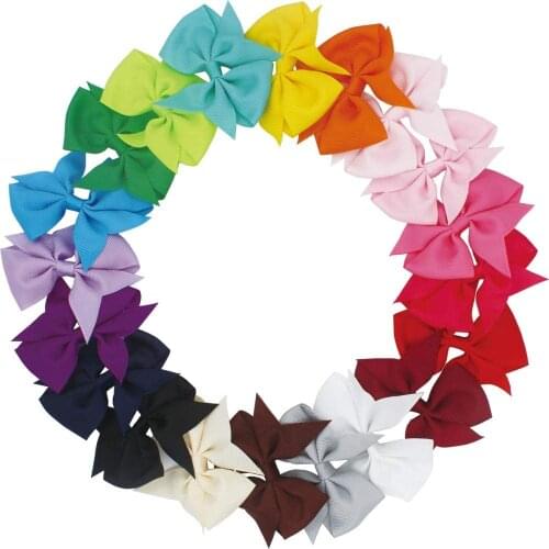 40 Colors Hair Bows for Girls 3.5Inch Grosgrain Ribbon Hair Bows Metal Hair Clips Barrettes Hair Accessories for Baby Girls