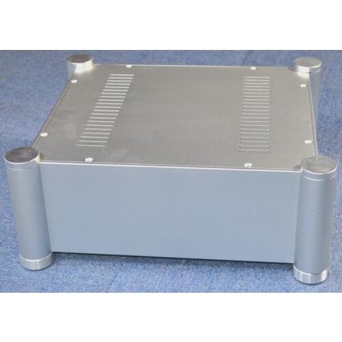 Full Silver Round Corner Size D322 W352 H140 All Aluminum Power Amplifier Case Tube Preamp Chassis DIY Aluminum Box